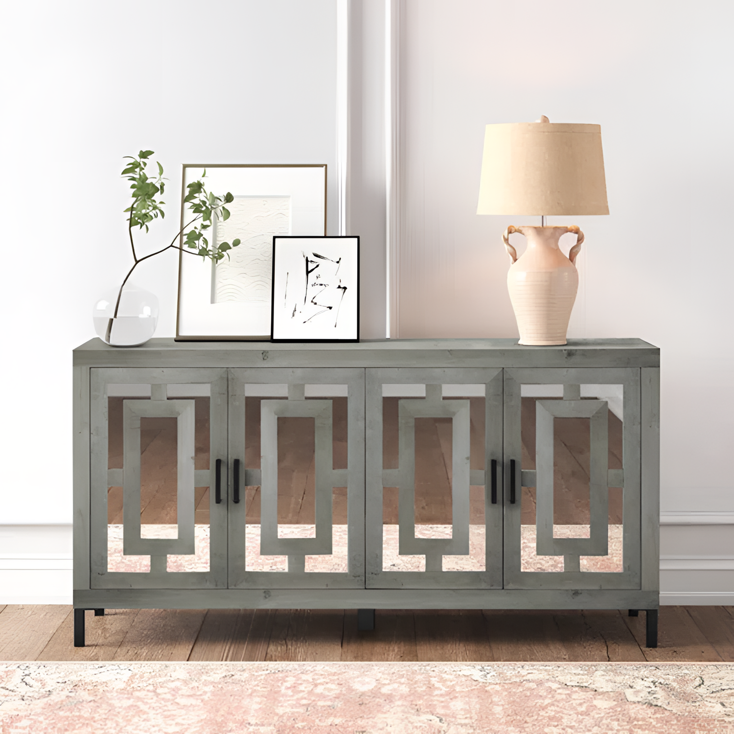 Amabel Modern Mirrored Sideboard - Coastal Style | Furniture | NordicAbode.com