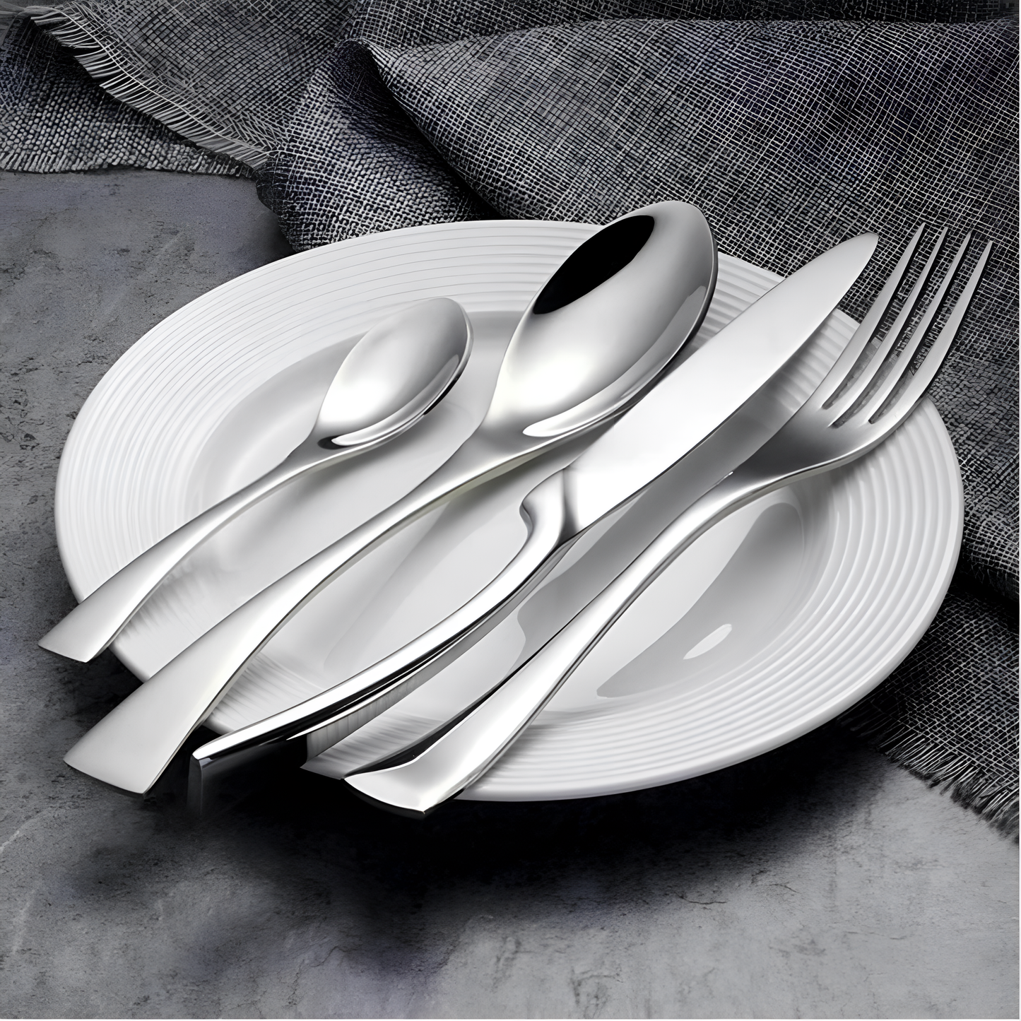 Silver Stainless Steel Cutlery Set | Tableware | NordicAbode.com