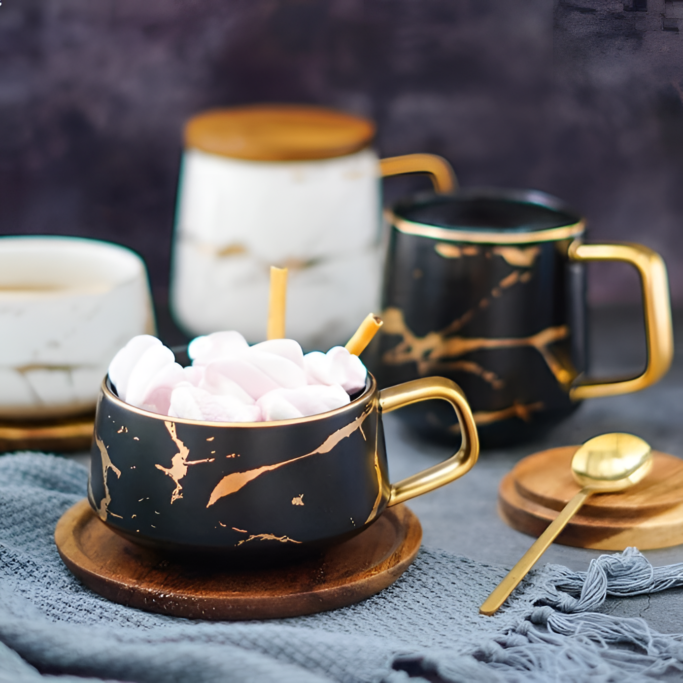 Golden Marble Ceramic Mug | Drinkware | NordicAbode.com