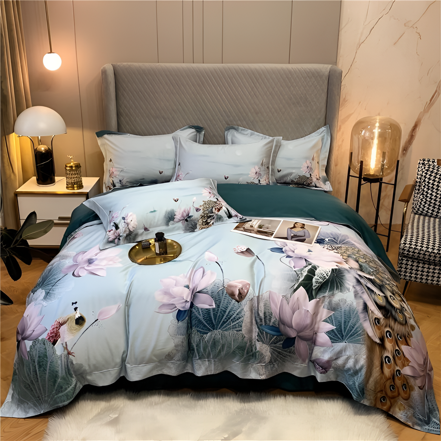 Peacock Luxury Egyptian Cotton Duvet Set | Bedding | NordicAbode.com