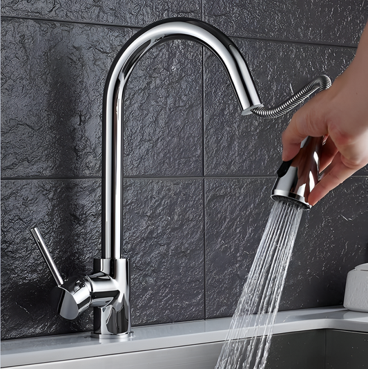 Anton Retractable Kitchen Faucet - Chrome | Kitchen | NordicAbode.com