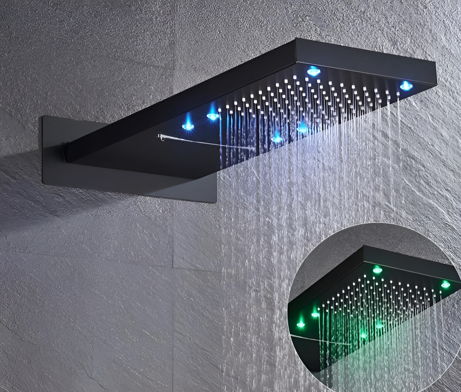 Elora LED Rainfall Shower Head | Bathroom | NordicAbode.com