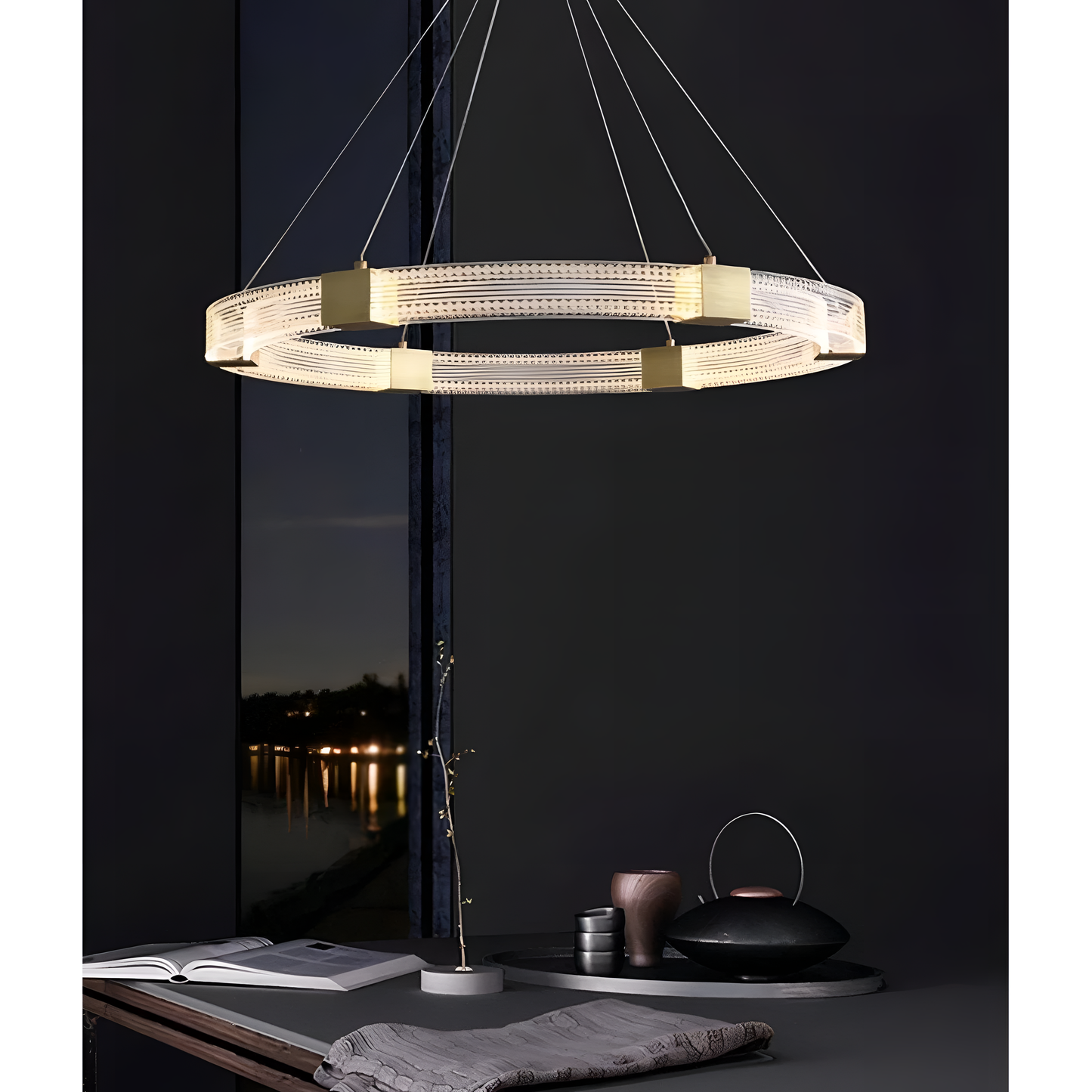 Lorenzo Modern LED Chandelier - Metallic Accents | Lighting | NordicAbode.com