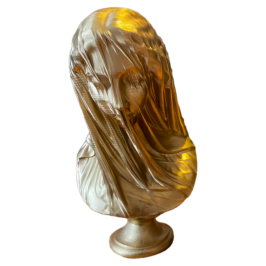 Veiled Lady in Gold Sculpture