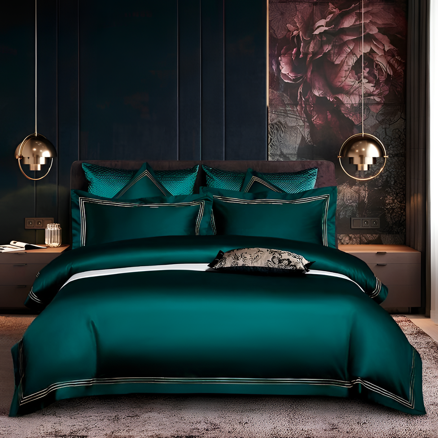 Majestic Green Milan Duvet Cover Set | Bedding | NordicAbode.com