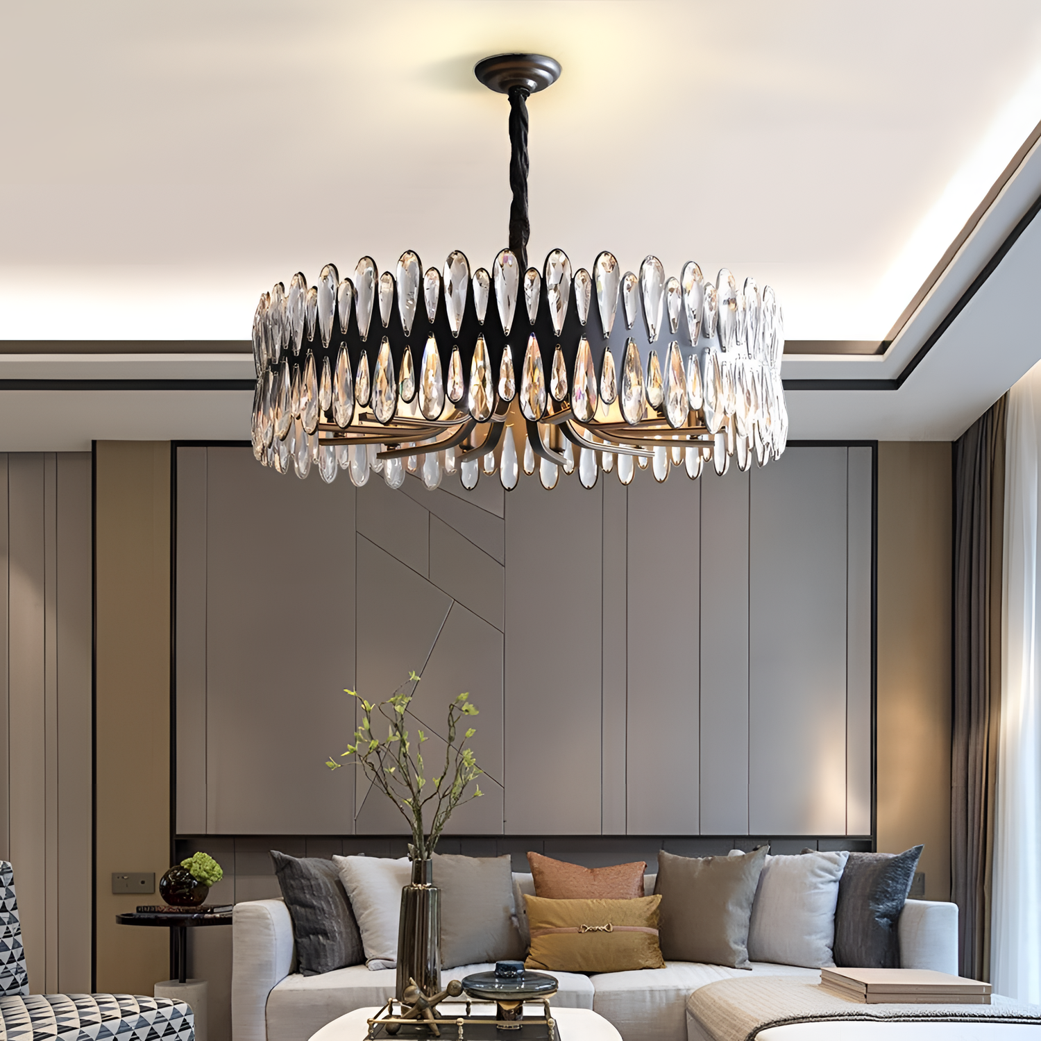 Mimis' Elegant Crystal Droplet Chandelier | Lighting | NordicAbode.com