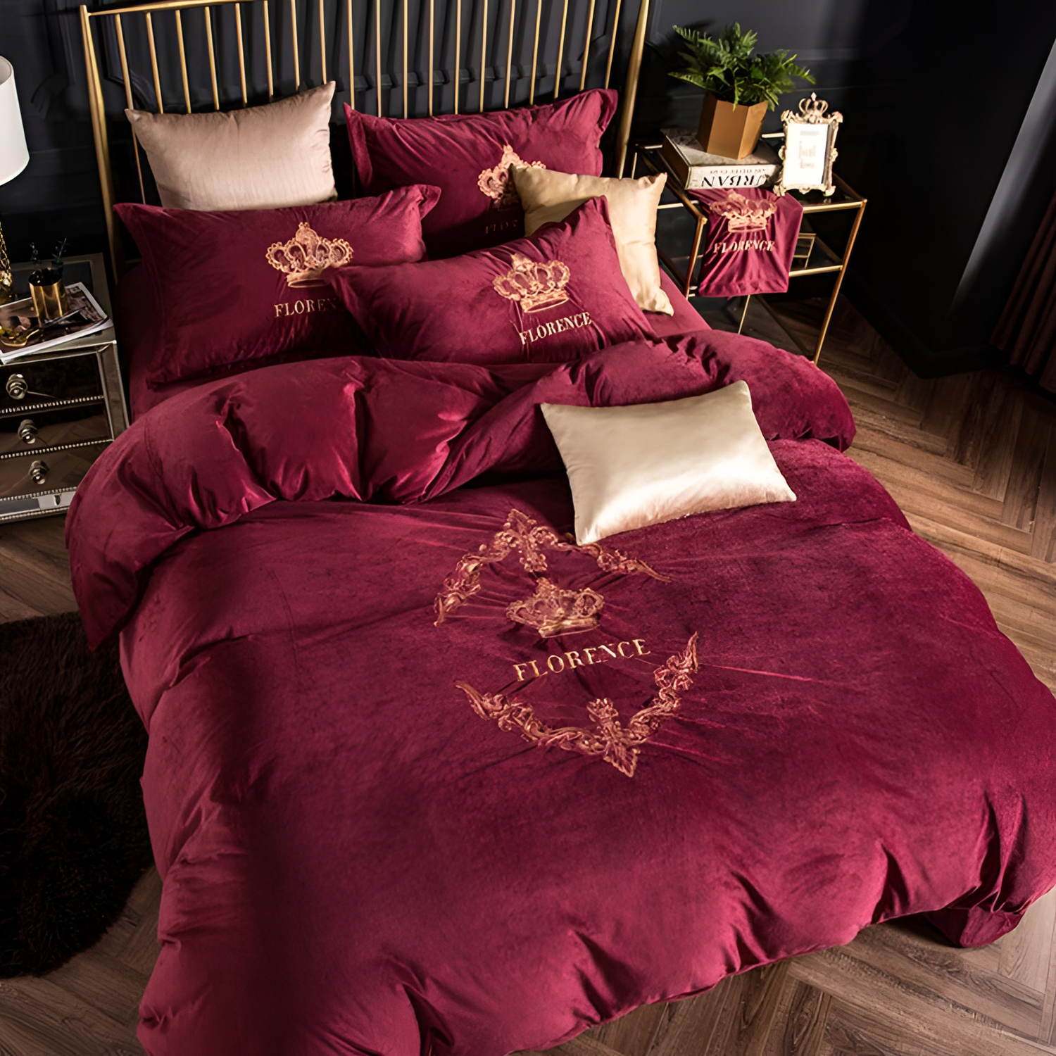 Crown Luxurious Velvet Bedding Set | Bedding | NordicAbode.com