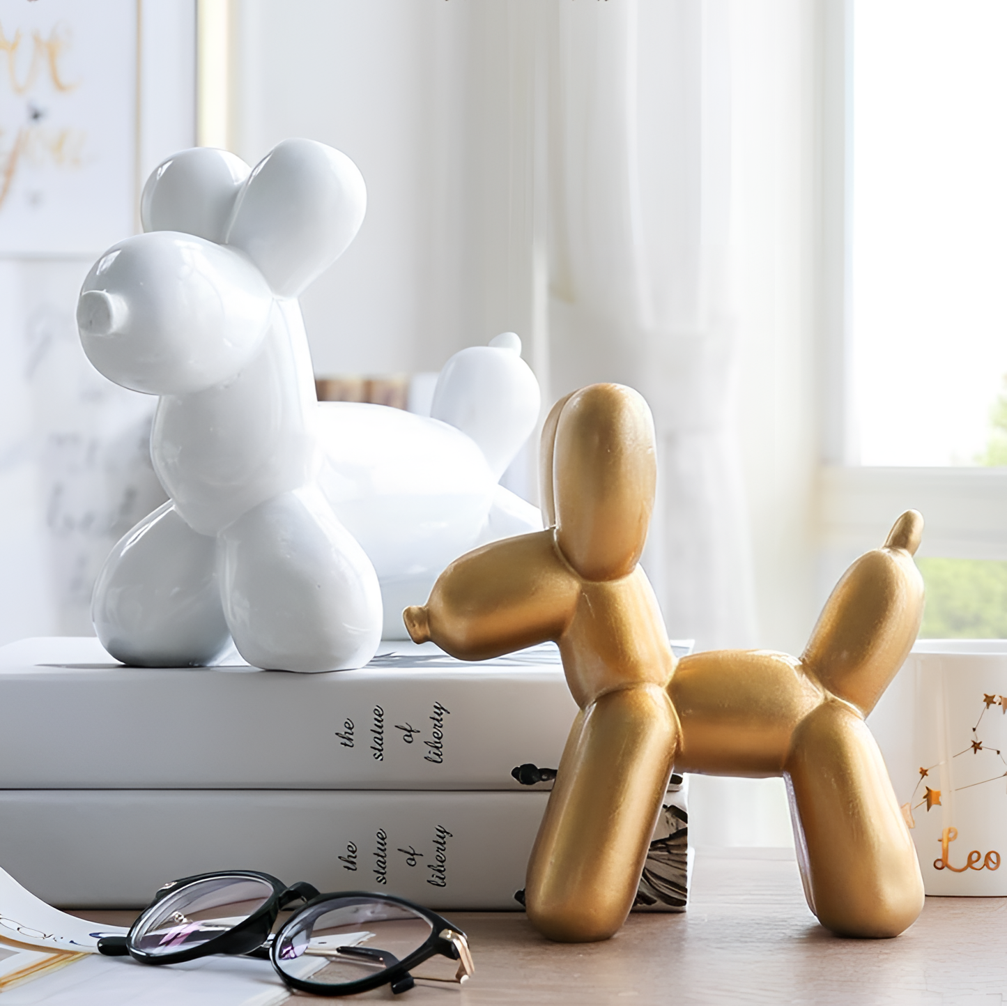 Resin Ceramic Balloon Dog Figures | Artistic Decor | NordicAbode.com