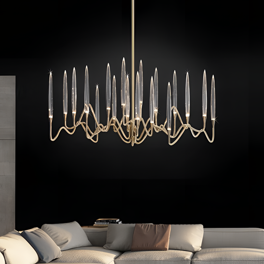 Upstream Luxurious Crystal Chandelier - Gold Plated | Lighting | NordicAbode.com