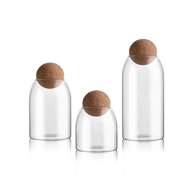 Minimalist Cork Ball Glass Jars