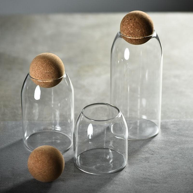 Minimalist Cork Ball Glass Jars