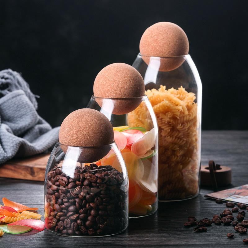 Minimalist Cork Ball Glass Jars