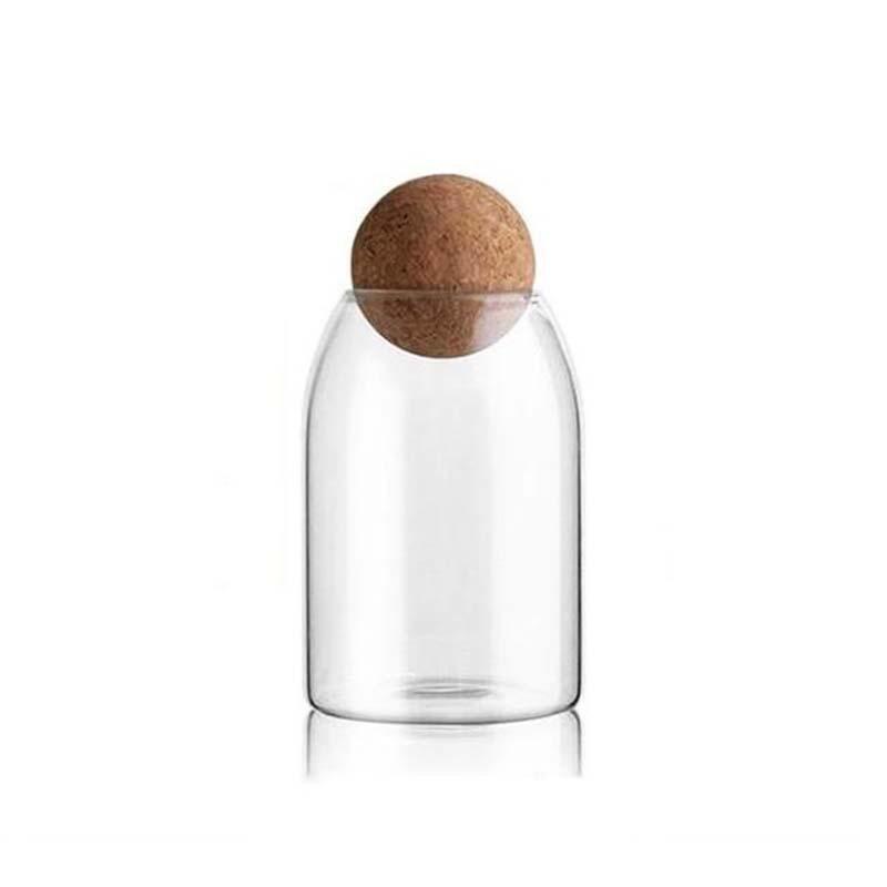 Minimalist Cork Ball Glass Jars