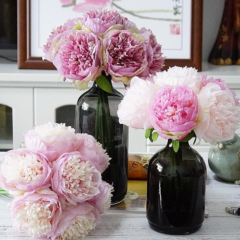 7 hands zhalai artificial artificial flowers peony hand bouquet home living room garden photography wedding decoration - Nordic Side - 