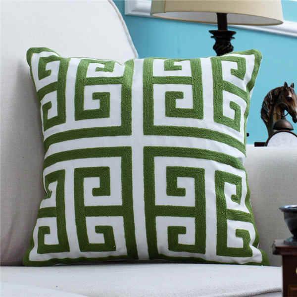 Green Vintage Pattern Cushion Covers - Nordic Side - 