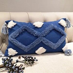 Boho Geometry Blue Cushion - Nordic Side - 