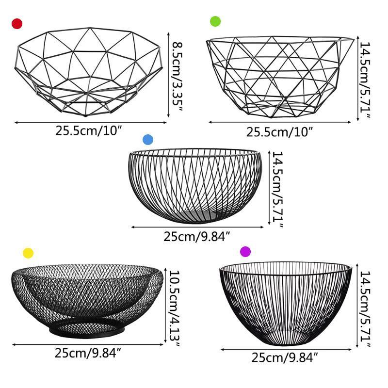 Metal Fruit Vegetable Storage Bowls - Nordic Side - kitchen