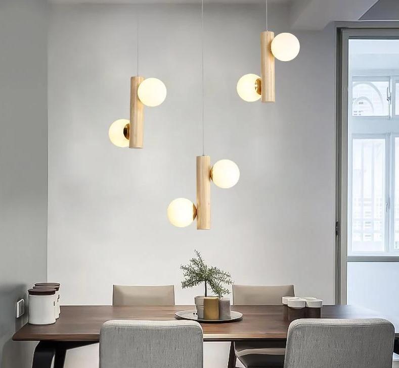 Prescott Modern Wooden Bulb Chandelier