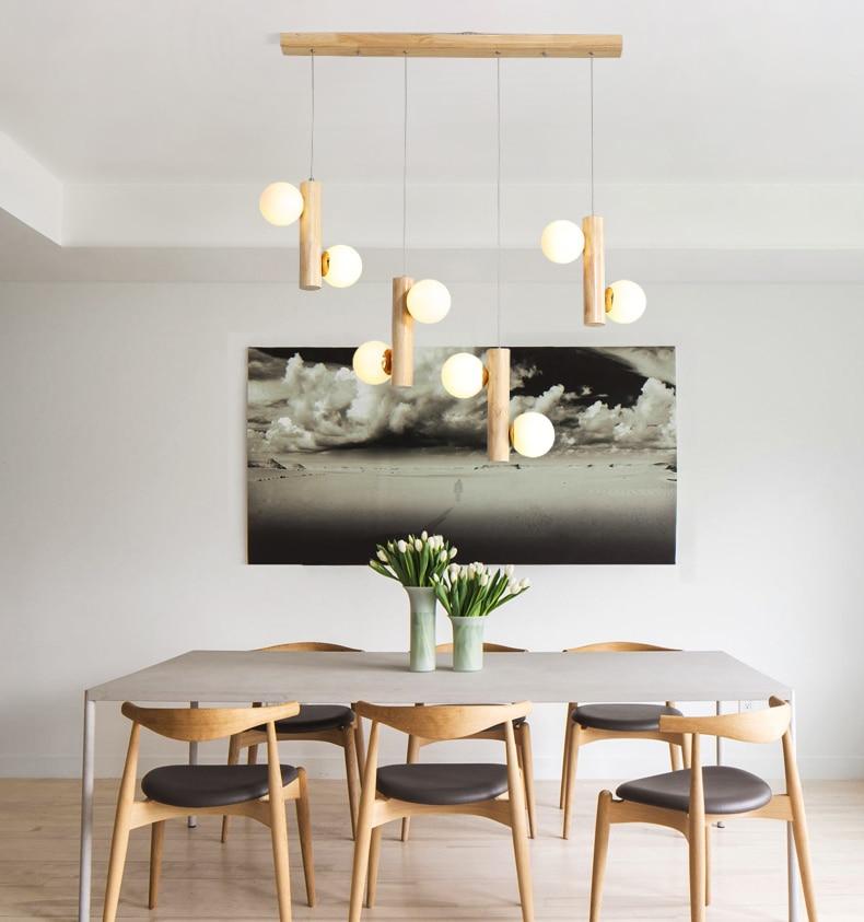 Prescott Modern Wooden Bulb Chandelier