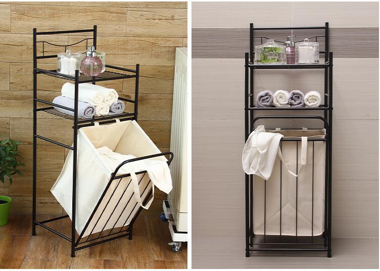 Theodore - Laundry Storage Shelves & Basket - Nordic Side - 08-02, feed-cl0-over-80-dollars, furniture-tag, modern-farmhouse