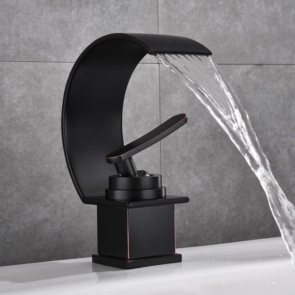 Blackwood - Waterfall Single Handle Faucet - Nordic Side - 09-11, bathroom, bathroom-collection, bathroom-faucet, fab-faucets, faucet, feed-cl0-over-80-dollars, kitchen, kitchen-faucet, moder