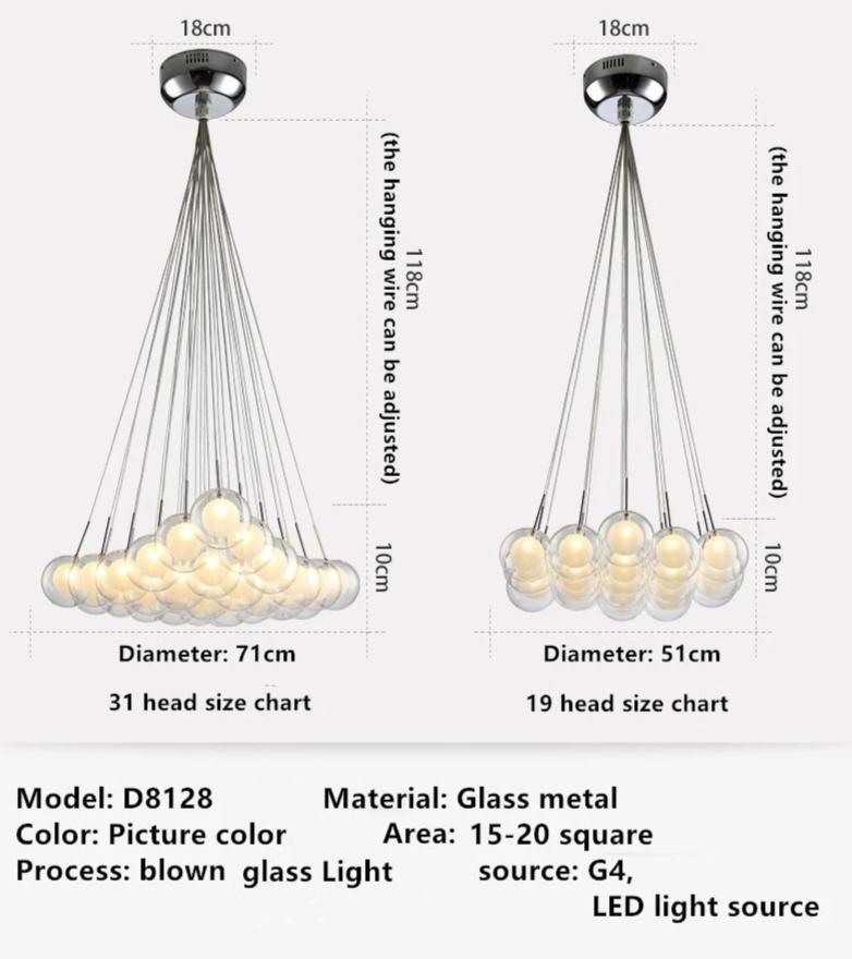 Molec Multi Globe Modern LED chandelier - Nordic Side - 