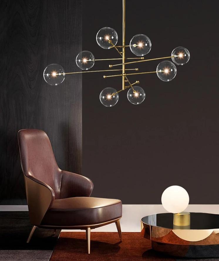 Modern Gold Chandelier with Glass - Nordic Side - 