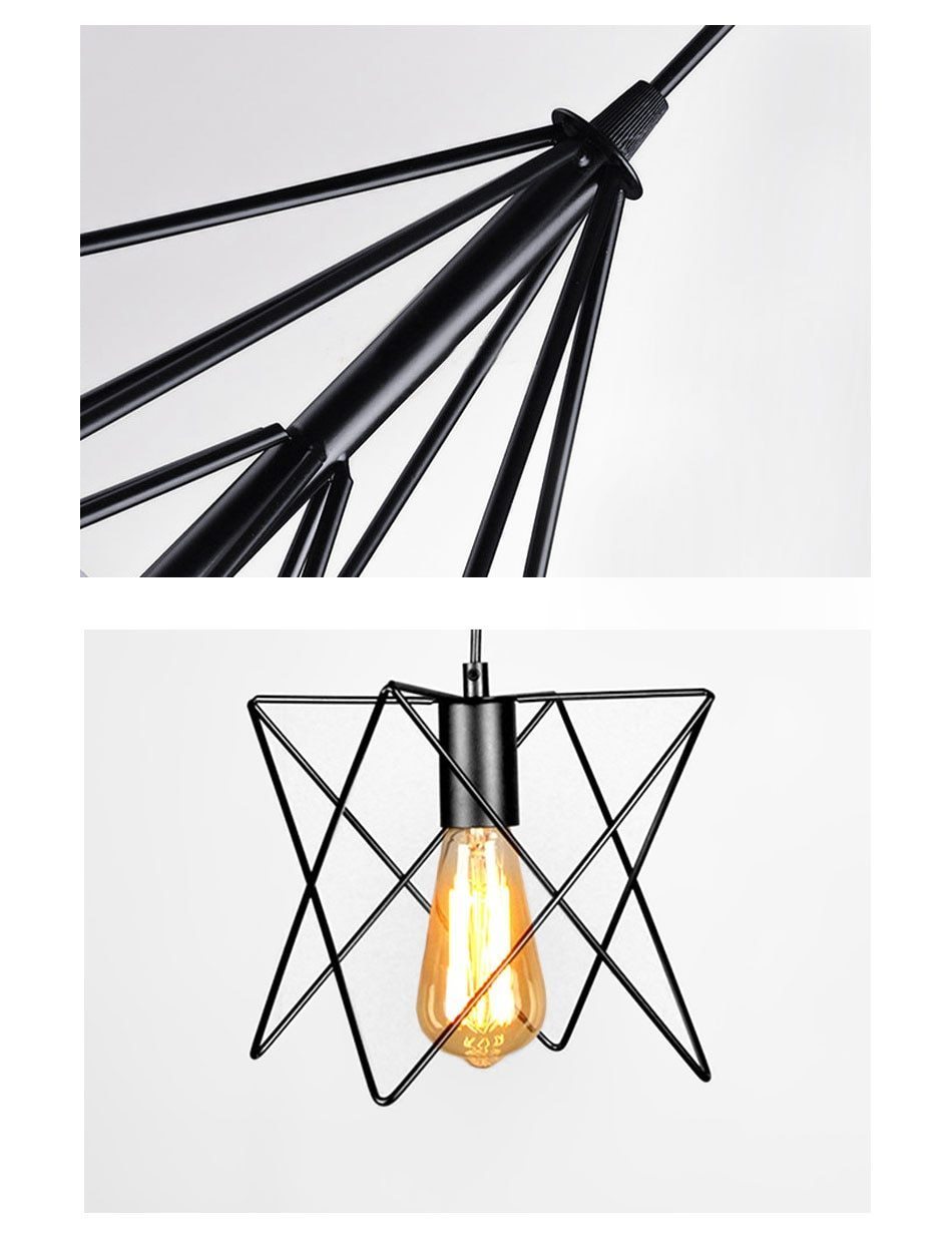 Modern Geometric Iron Pendant Light - Nordic Side - 