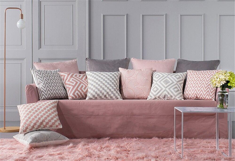 Pink Vintage Pattern Cushion Covers - Nordic Side - 