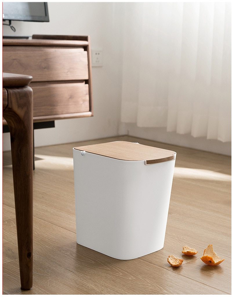 Modern Wooden Office Trash Can - Nordic Side - 09-27, modern-pieces