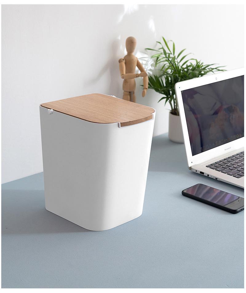 Modern Wooden Office Trash Can - Nordic Side - 09-27, modern-pieces