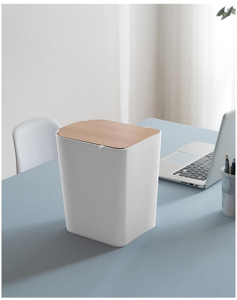 Modern Wooden Office Trash Can - Nordic Side - 09-27, modern-pieces