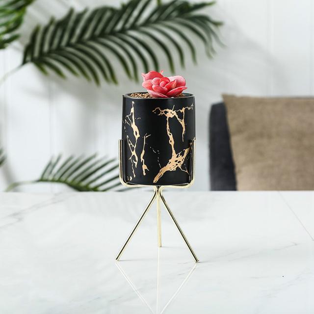 Rough Marble Ceramic Vase - Nordic Side - 