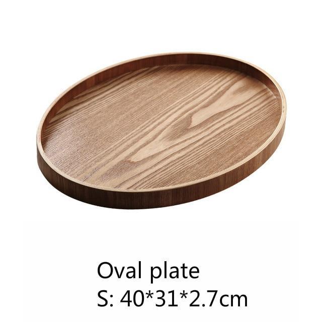 Wooden Round/Oval/rectangular Serving Tray - Nordic Side - 