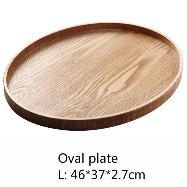 Wooden Round/Oval/rectangular Serving Tray - Nordic Side - 