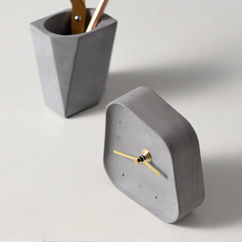 Nordic Cement Table Clock - Nordic Side - 