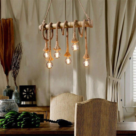 Martos - Bamboo Hemp Rope Pendant Lights