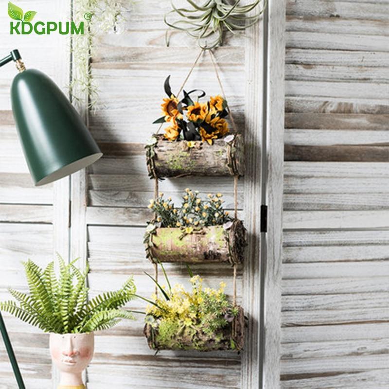 Moss - Vertical Hanging Bark Planter - Nordic Side - 11-18, feed-cl1-planters, modern-farmhouse, modern-planter-collection