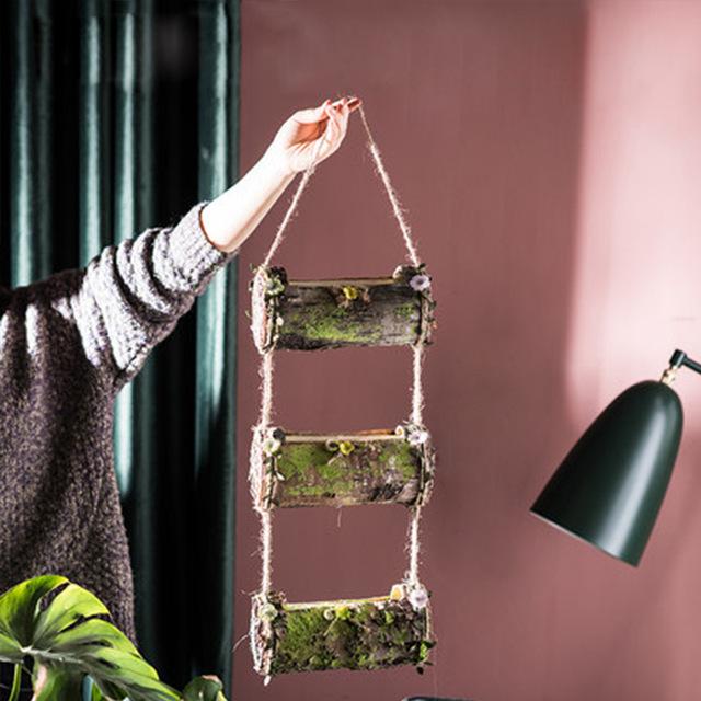 Moss - Vertical Hanging Bark Planter - Nordic Side - 11-18, feed-cl1-planters, modern-farmhouse, modern-planter-collection