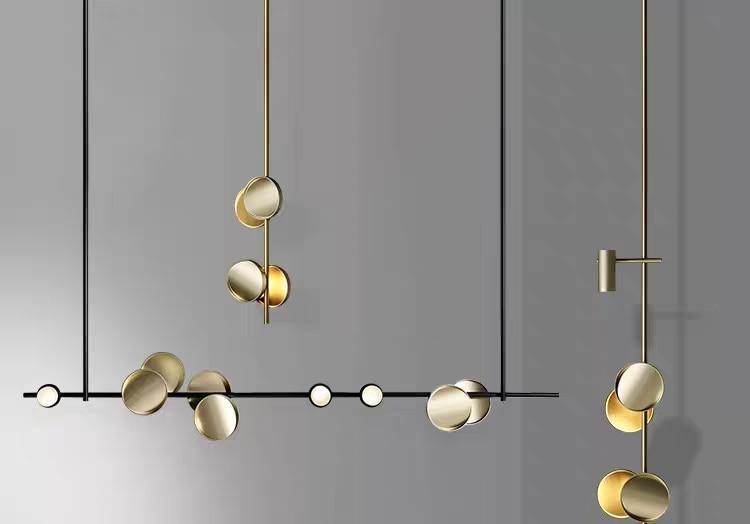 Minimal Golden Dot & Black Line Light - Nordic Side - 