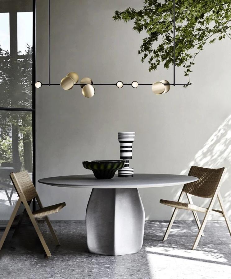 Minimal Golden Dot & Black Line Light - Nordic Side - 