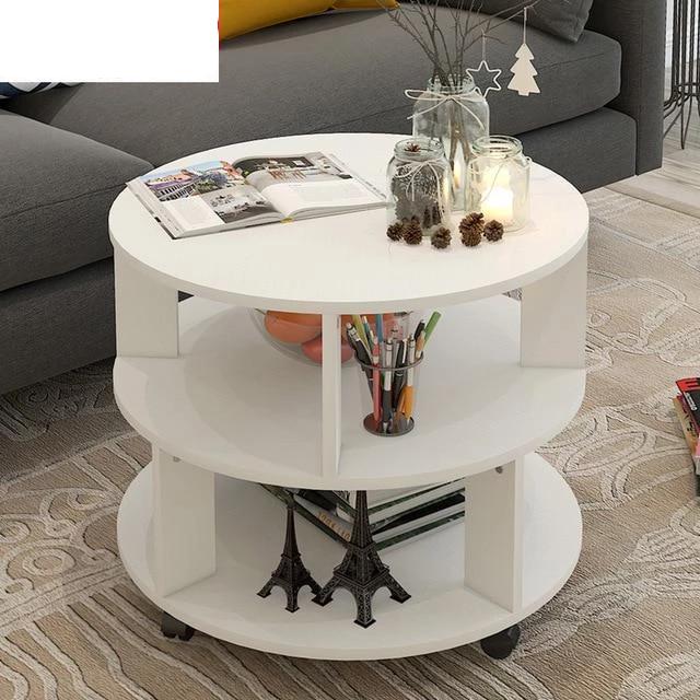 Whaler Modern Round End Table - Multi-Shelf