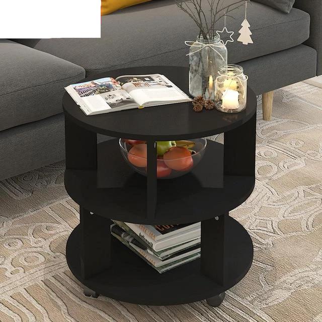 Whaler Modern Round End Table - Multi-Shelf