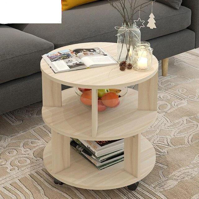 Whaler Modern Round End Table - Multi-Shelf