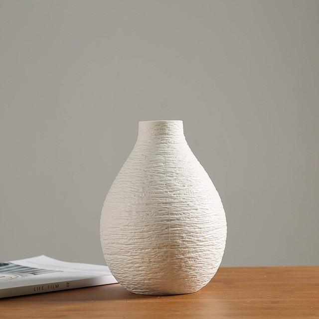 Modern Silky White Ceramic Vase