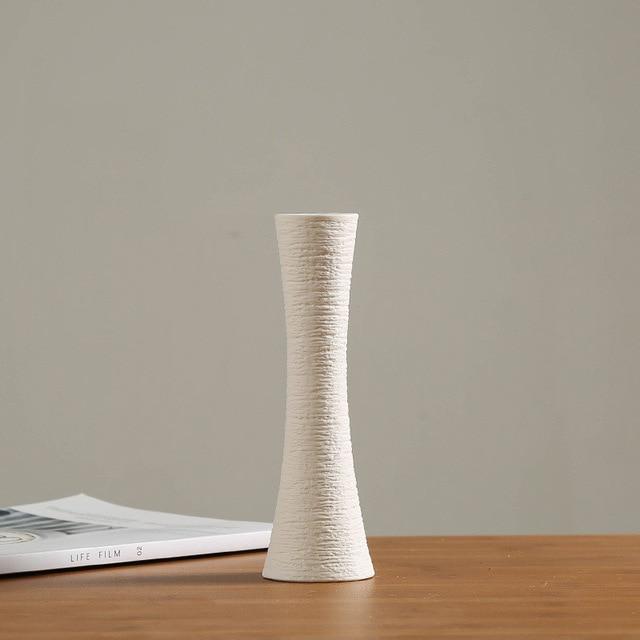 Modern Silky White Ceramic Vase