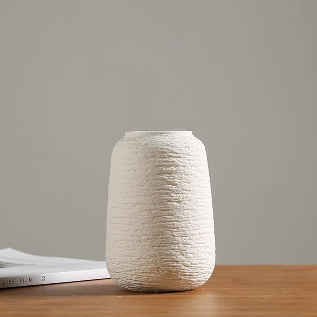 Modern Silky White Ceramic Vase