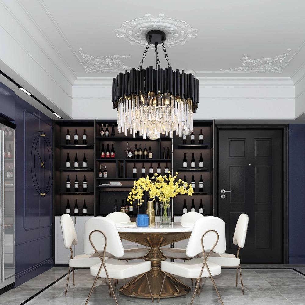 Black Wyvern Chandelier - Nordic Side - black, chandelier, crystal, pendant