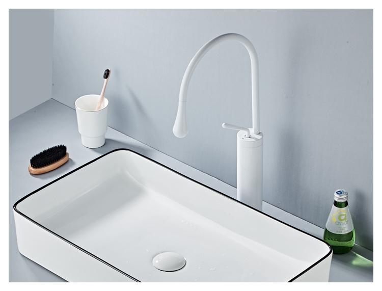 Raffeto - Brass Crane Bathroom Faucet - Nordic Side - 03-12, modern-pieces