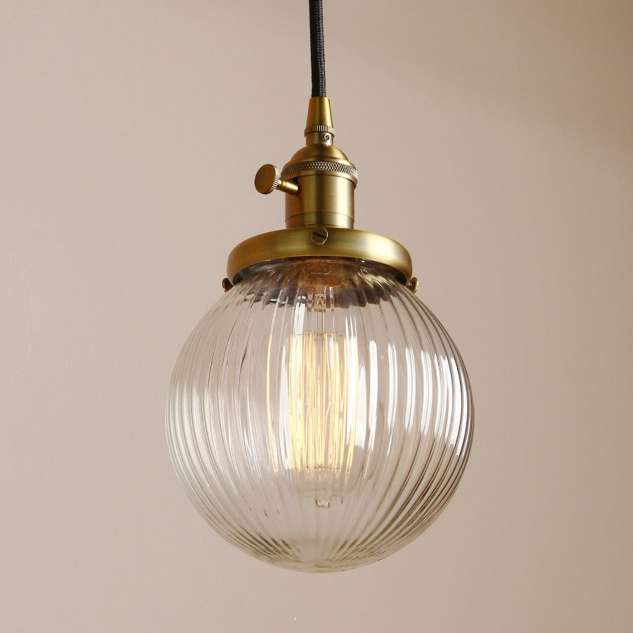 Vintage Textured Glass Globe Pendant Lights